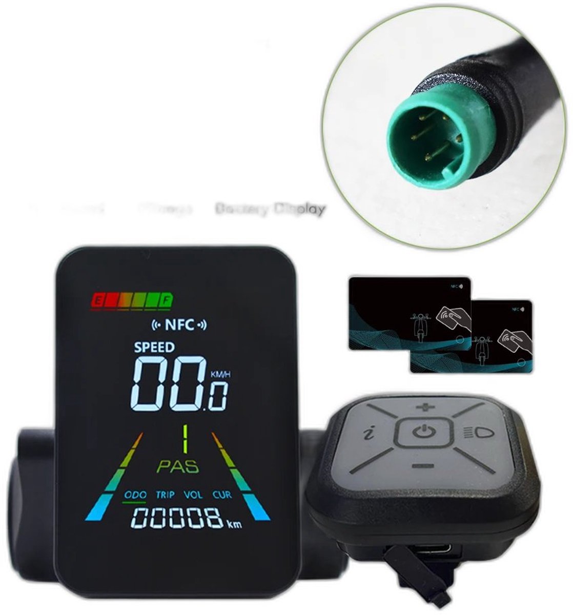 Currero Fatbike Scherm - LCD Display - Schermpje - E-Bike Accessoires - Elektrische Fiets - Dashboard - Snelheidsmeter - Kinderen & Volwassenen