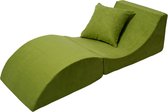 Opvouwbare sofa, comfortabel, ontspannend, 3 in één, pouffe, tafel - Groene