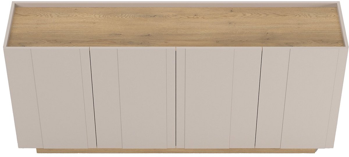 Vente-unique Buffetkast met 4 deuren - Beige en Natuurlijk licht ANARZA
