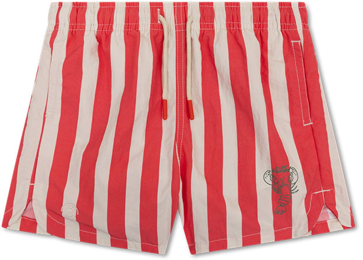 Swim Essentials Zwembroek - Beige/Rood - Lobster Stripe - 110/116