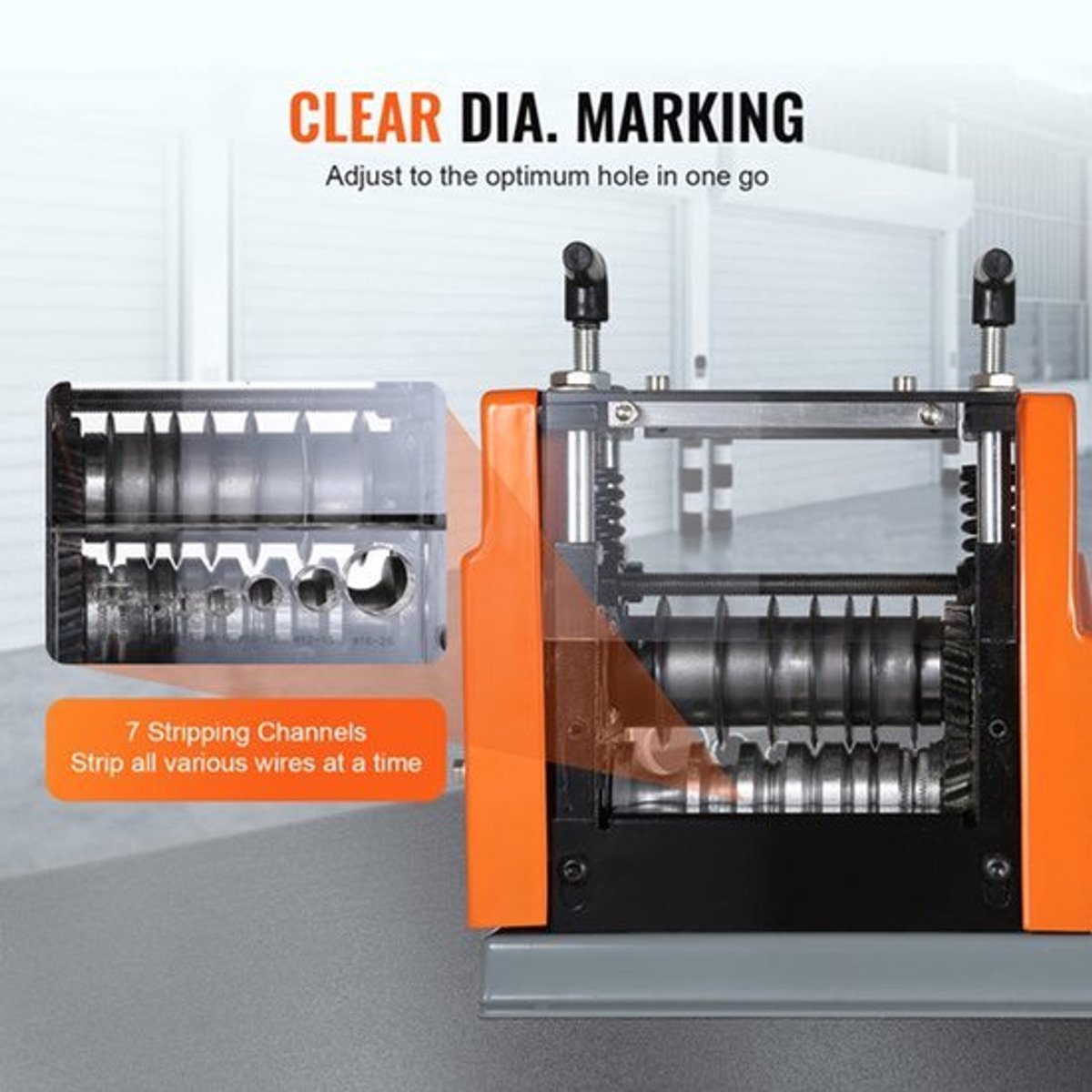 Elektrische Draadstripper - 1.5-25mm Bereik - 60W Vermogen - Gietijzer Behuizing - Voor Koperrecycling