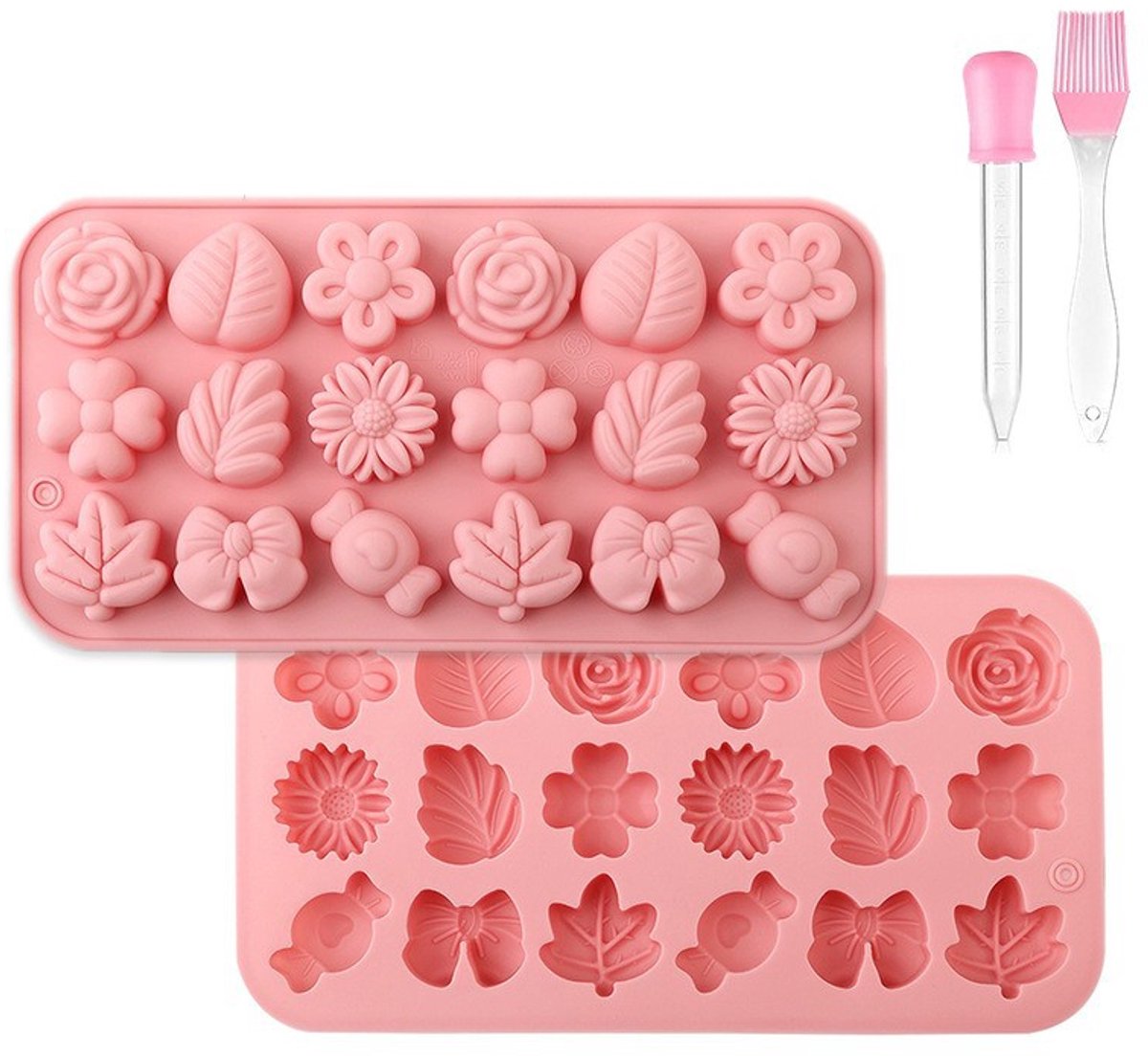 Roze silicone vorm met bloemen en vlinderspatronen voor doe-het-zelf