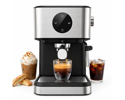 Espressomachine 20 Bar – Koffiemachine met Melkopschuimer – 1,5 L Waterreservoir – 1050 W RVS