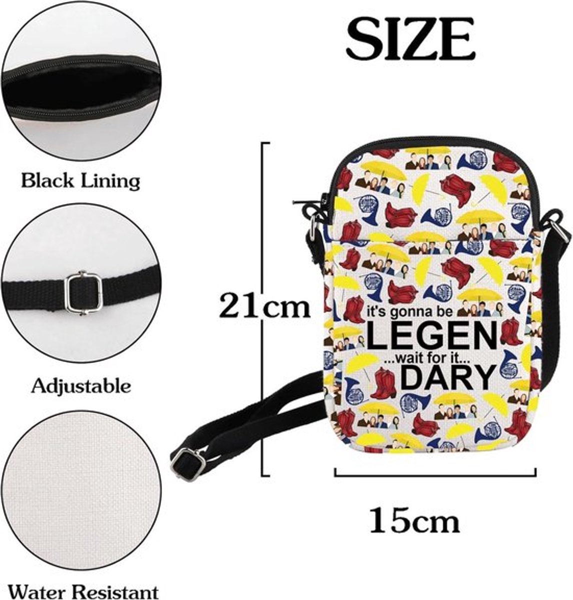 Allecto Plus - Gele Crossbody Tas voor Himym Fans - Legendarisch Geel Paraplu Cadeau
