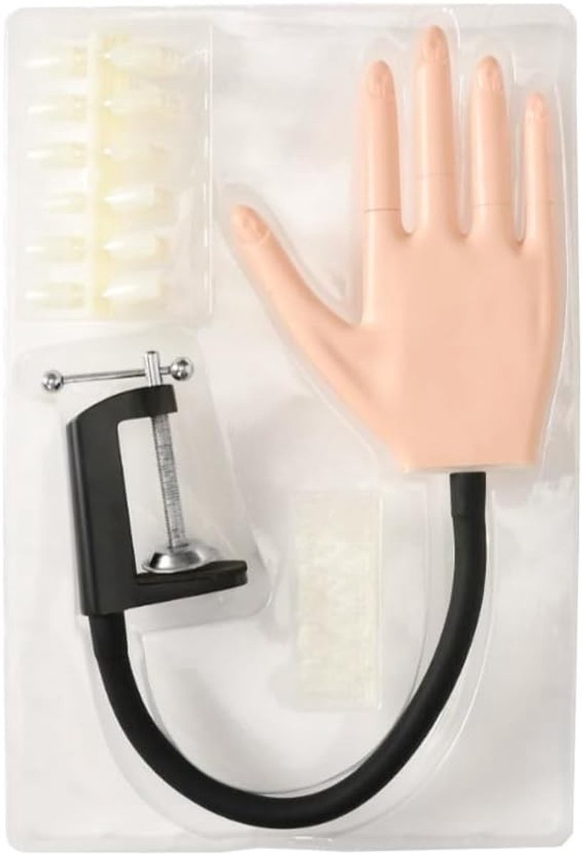 Oefenhandmodel voor nagelkunst, ideaal voor beginners en professionals, perfect voor nagelkunsttentoonstellingen en fotografie.