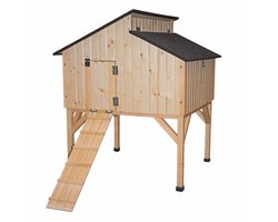 duvoplus Woodland Design Cackleberry Cottage - Houten Kippenhok - Kippenhok voor 3 Kippen - FSC Hout & 3 Legnesten - 131x83x114cm - Houtkleurig