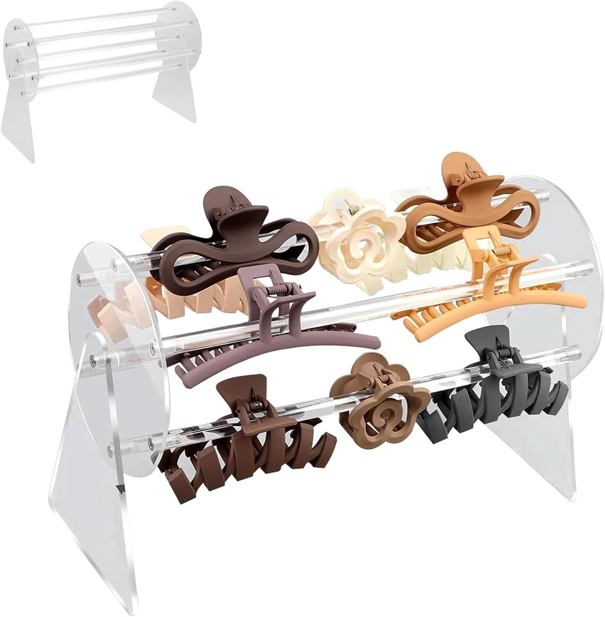 Haaraccessoires Organizer met 360 Graden Clip Houder van Acryl voor Vrouwen en Meisjes