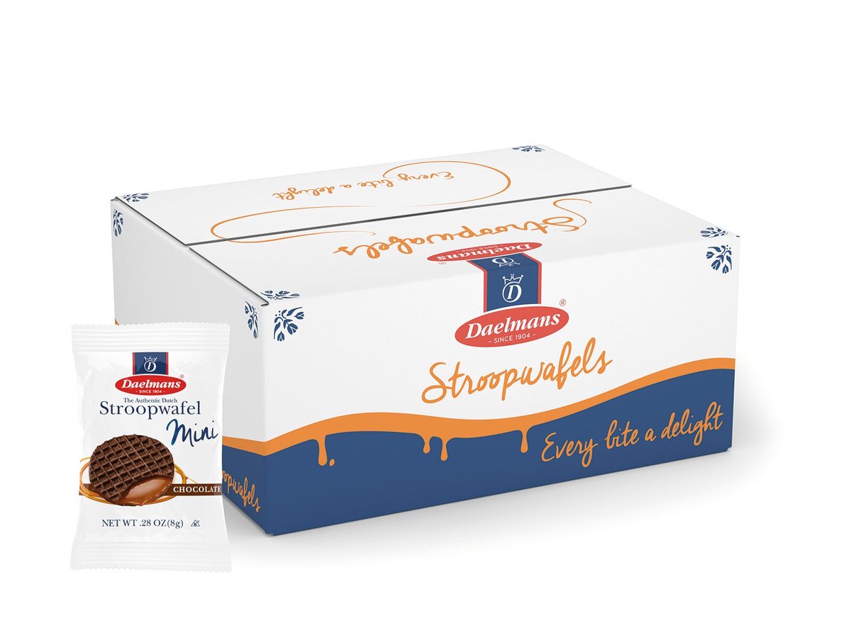 Daelmans Mini Chocolade Stroopwafels - 200 Stuks Individueel Verpakt - Authentieke Nederlandse Stroopwafels met Echte Boter, Cacaopoeder en Bourbon Vanille - Knapperig en Romig - Sinds 1904