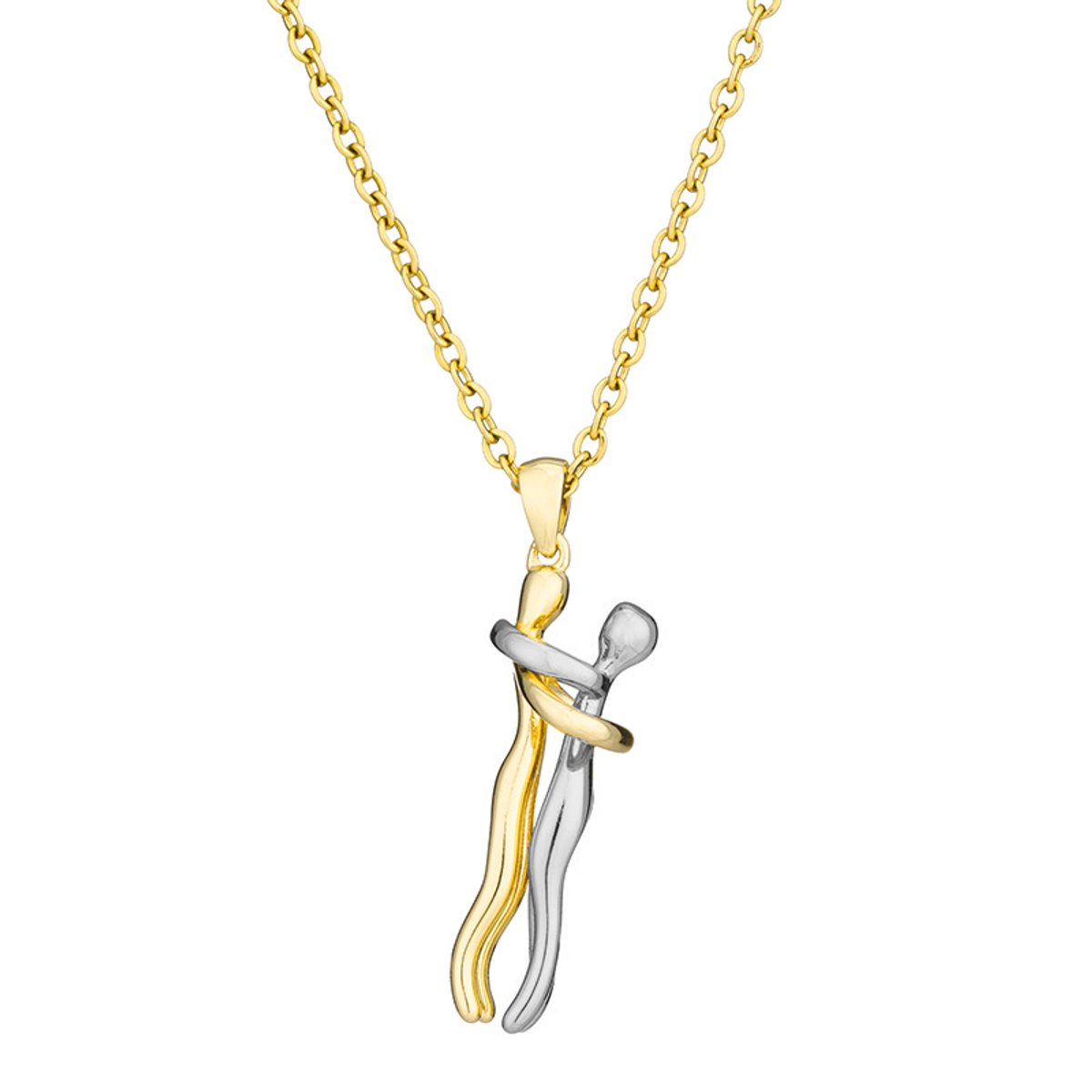 Plux Fashion Knuffel Ketting - Goud/ Zilver - 2mm/50cm - Sieraden - Valentijns Ketting - Ketting Goud - Sieraden Cadeau - Gouden Ketting Dames - Ketting Met Hanger - Roestvrijstaal Ketting - Valentijn Sieraad - Gouden Ketting - Valentijn