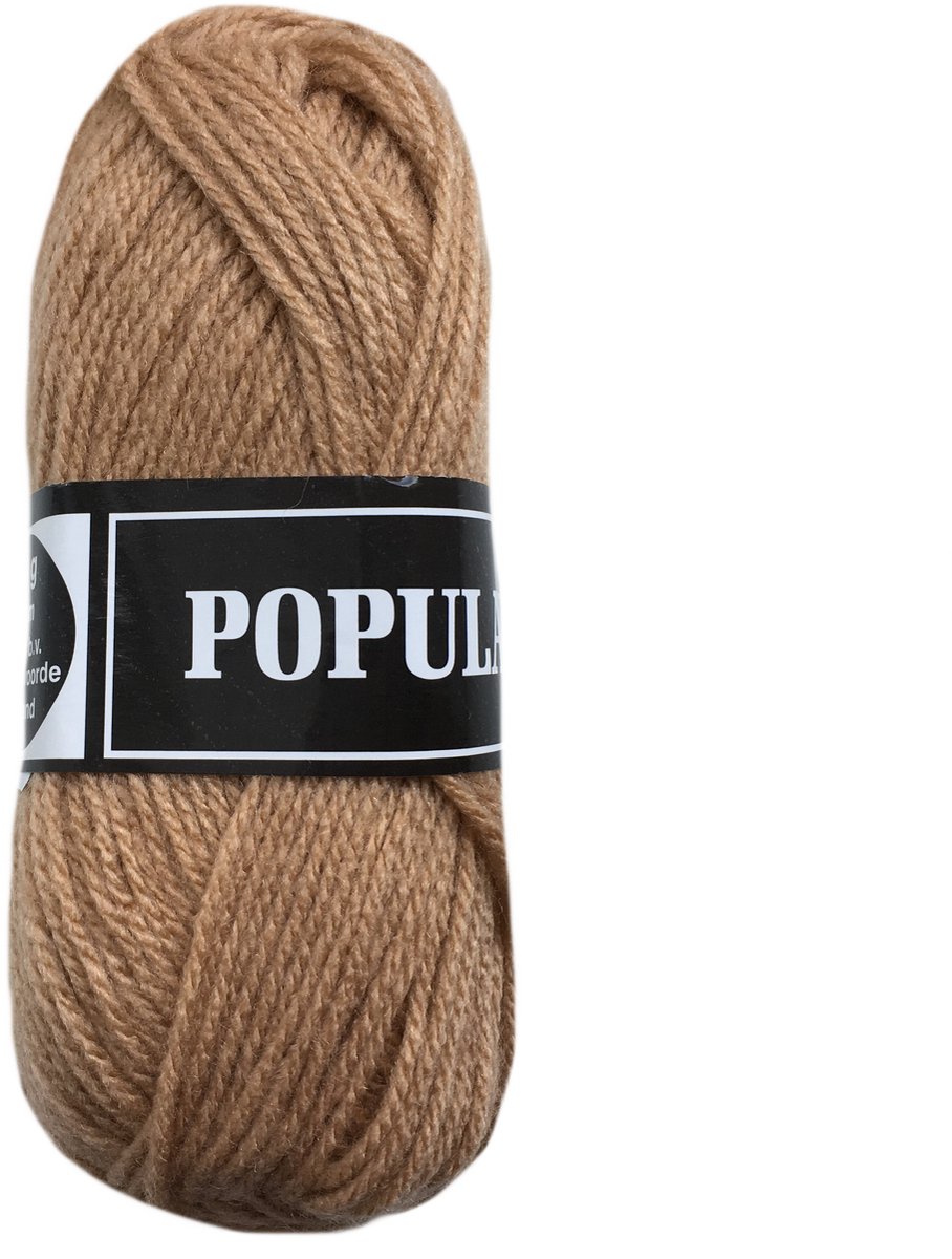 Beijer Populair acryl garen - zand bruin (09) - 1 bol haakgaren/breigaren - naald 3,5 a 4mm