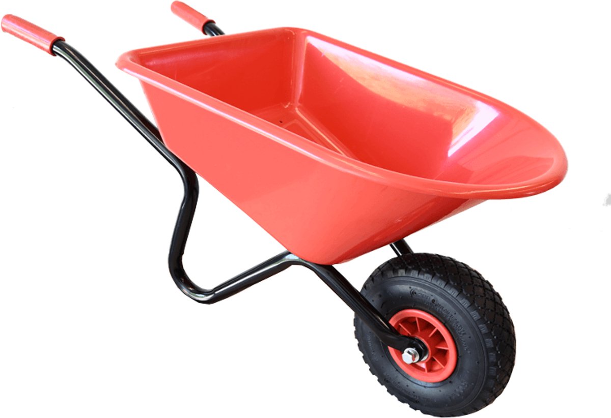 Meuwissen Agro Kinderkruiwagen - Speelgoedkruiwagen - Metalen frame - Kunststof bak - NML wiel - Rood