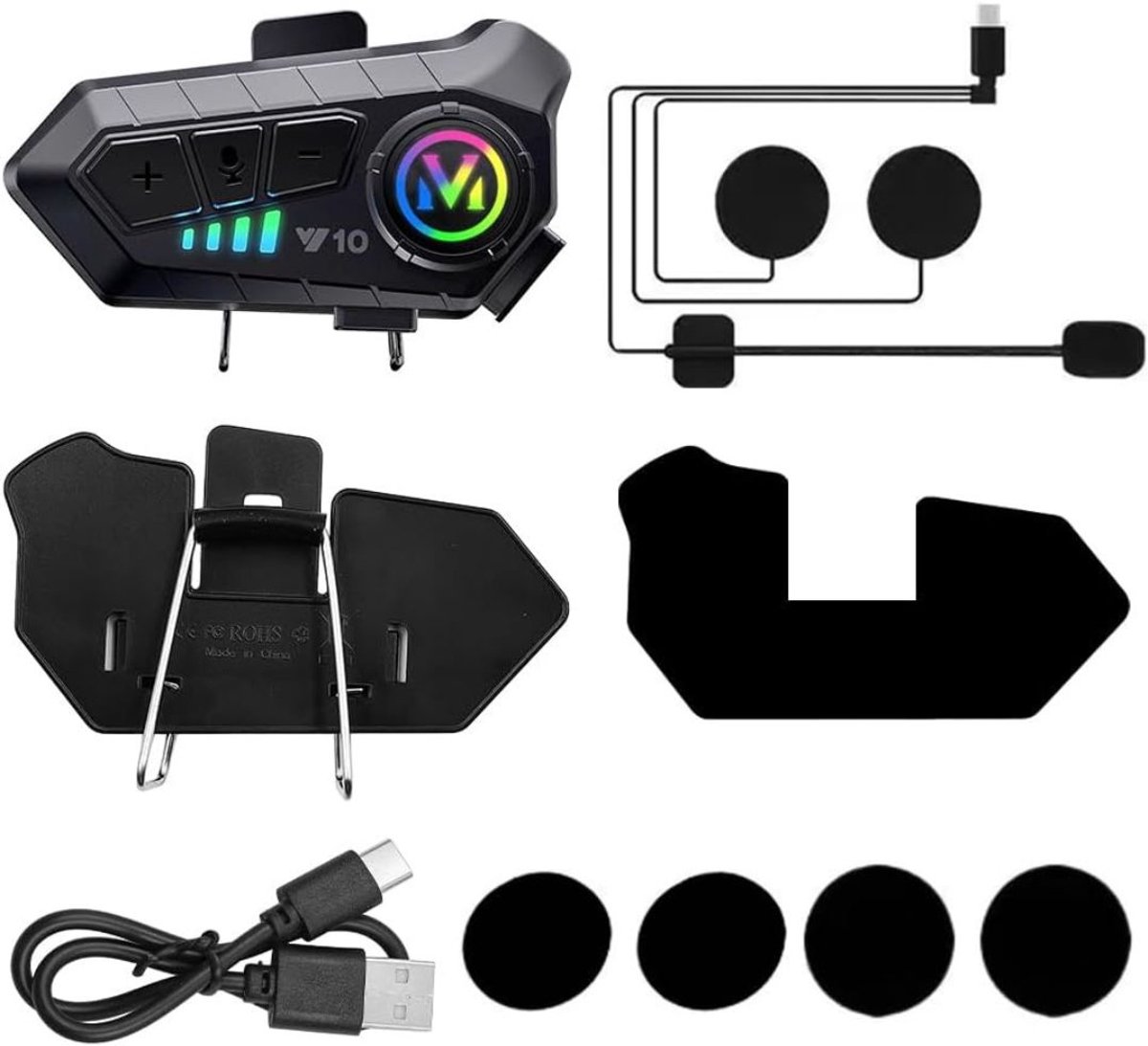 DailySupplies® Motorhelm Headset - Intercom - Bluetooth - 140ohm - Zwart