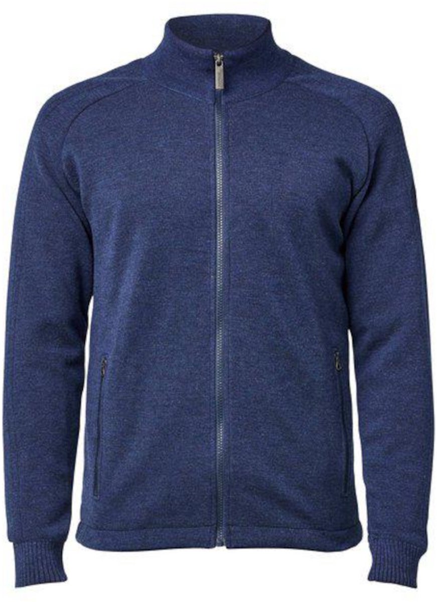Ivanhoe vest Henry Full Zip Windbreaker Steelblue merinowol Blauw