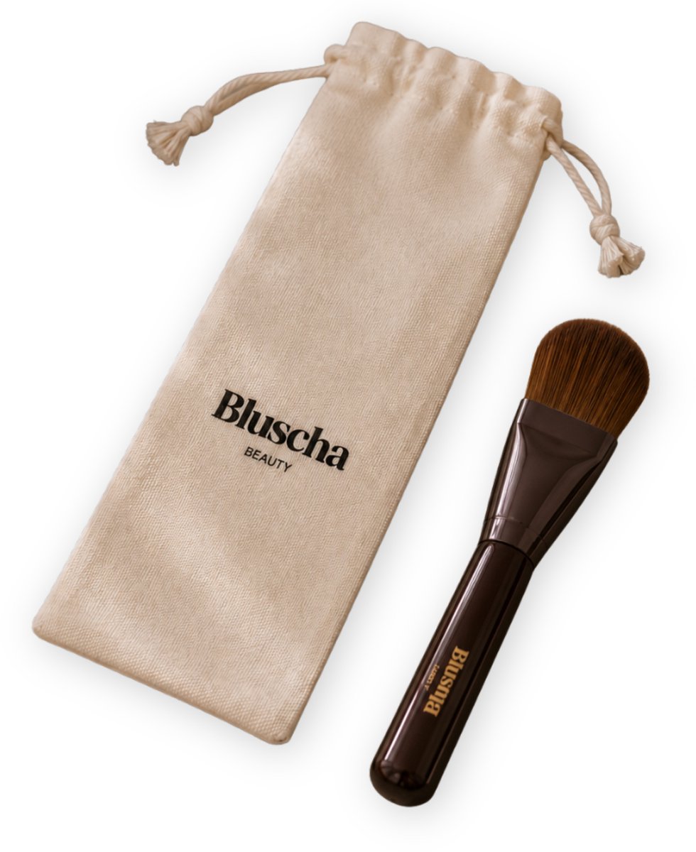 Bluscha® Flat Foundation Brush – Foundation Kwast – Make-up Kwast – Platte Gezichtskwast – Foundation Brush – Blending Brush – Voor Liquid, Cream & Stick Foundation