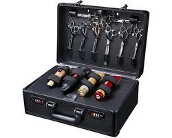 Cherrys Finds - Kapperskoffer - Kapperstrolley - Kappers organizer - Combinatieslot - Professionele Kapperstas - Grote Opslagcapaciteit - Afsluitbare Opberg- En Presentatiekoffer - 40x31x16cm - Zwart