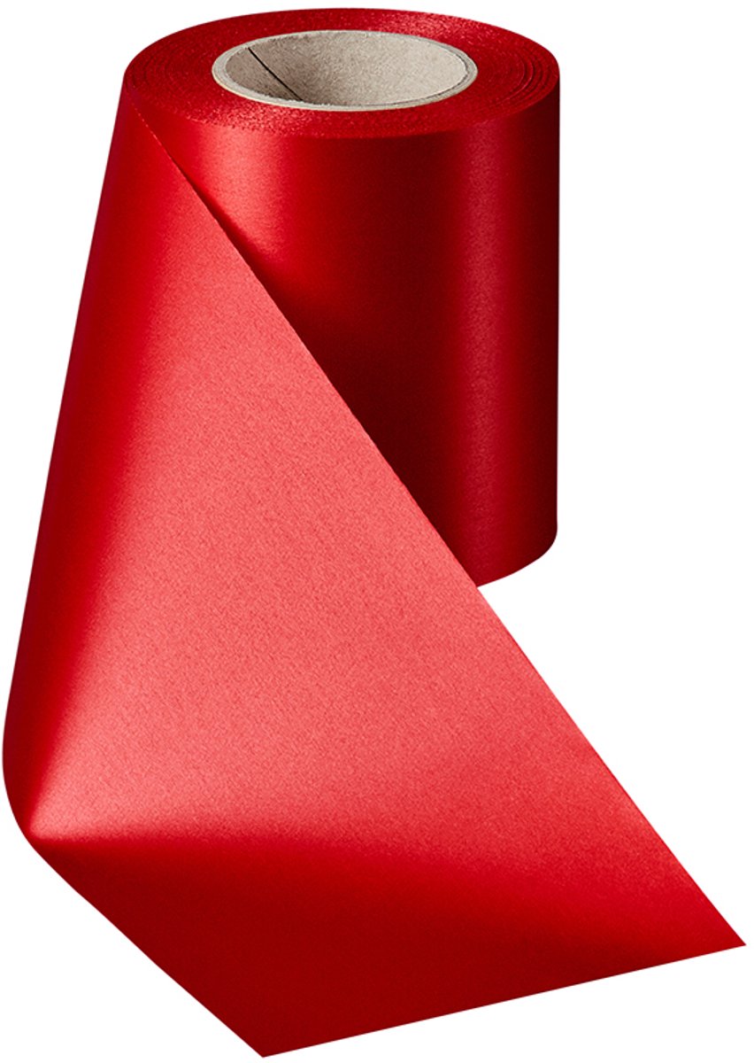 Rouwlint / sierlint 100 MM rood EasyRibbon rol 25 Meter composteerbaar