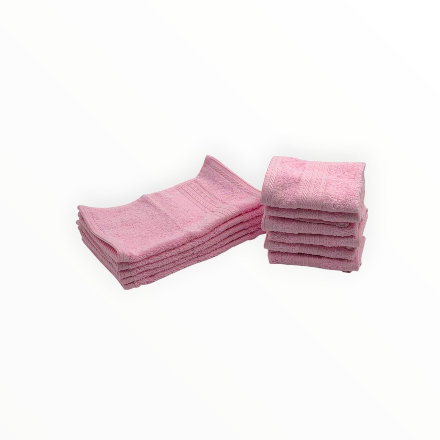 The Linen Room Gastendoekjes – 30 x 30 cm – Set van 12 – 100% Egyptisch Katoen – 600 GSM Dubbelgetwijnd 20/2 Garen – Zacht & Absorberend – Poederroze