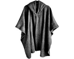 Alpaca D'Luxe Poncho - Hypoallergeen - Grijs - Duurzaam - Gemaakt van Alpacawol - Zacht en van Kwaliteit - Luxe Cadeau - Poncho's voor Dames - Poncho's voor Heren - Chic - Comfortabel - Stijlvol - Sustainable - Poncho van Alpacawol met Capuchon