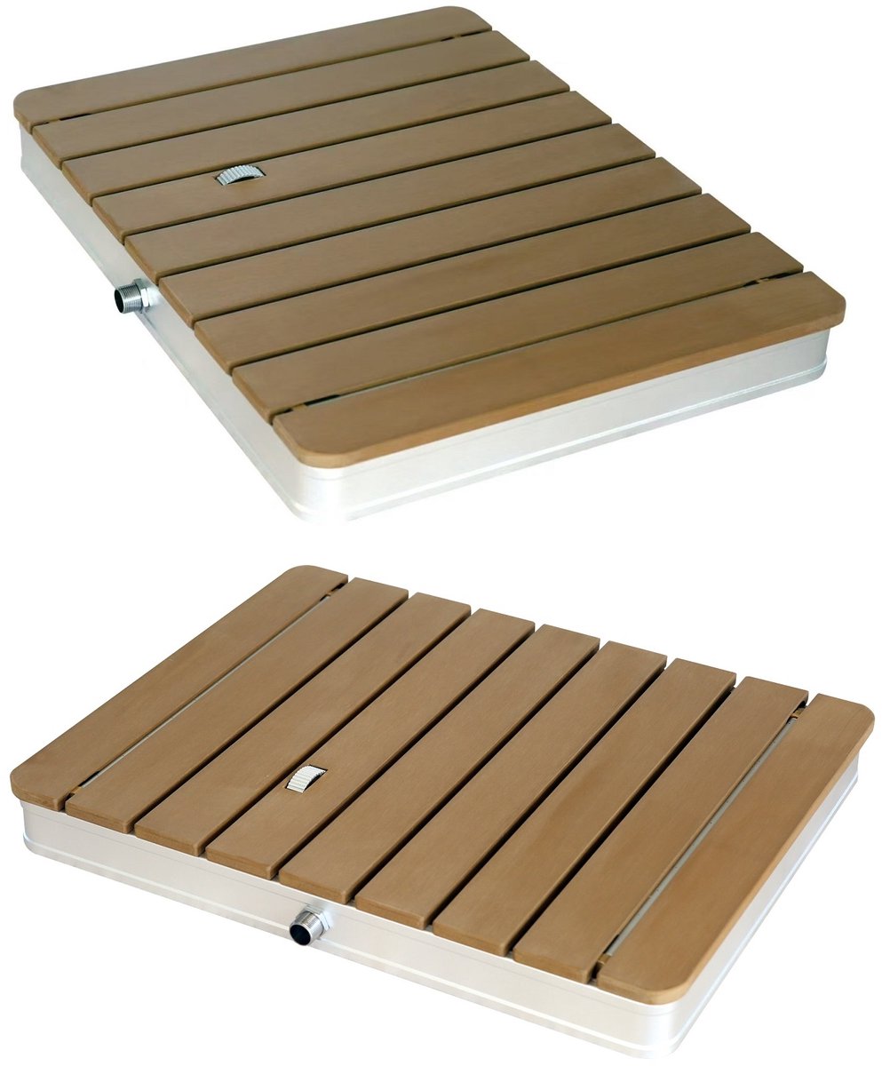 Buiten vloerdouche met voetbediening, antislip tuindouche paneel