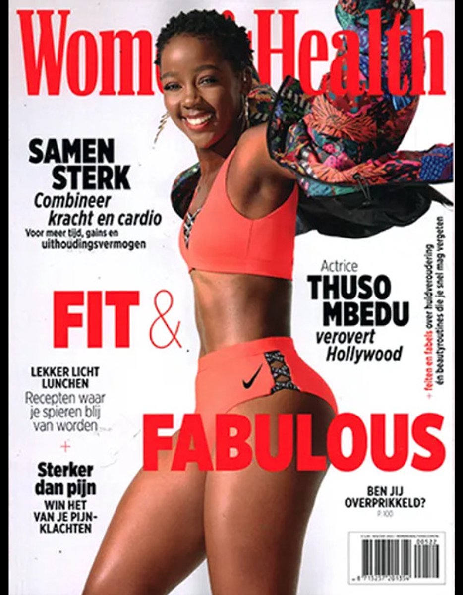 WOMAN'S HEALTH NOV / DEC 2022 TIJDSCHRIFT FIT&FABULOUS ACTRICE THUSOMBEDU VEROVERT HOLLYWOOD