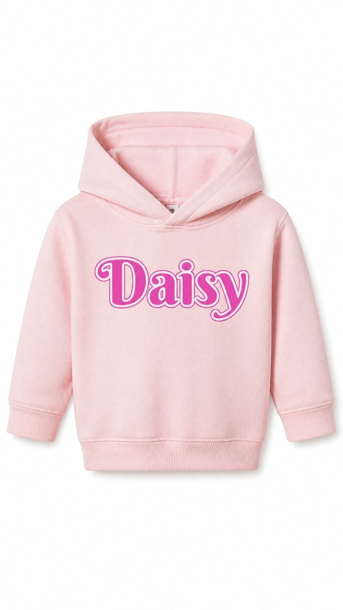 Licht roze hoodie - gepersonaliseerd met naam - 6-12 maanden - sweater - dreumes - bedrukt met naam -