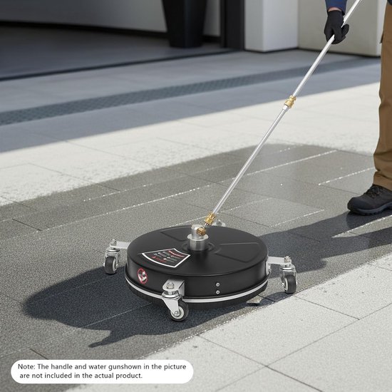 Hogedruk oppervlaktereiniger van roestvrij staal, vloerreiniger met 4 wielen en telescoopstang (73 cm), veegmachine voor oprit, terras, loopbrug, 2000-4000 psi, incl. reservesproeiers — afbeelding 5