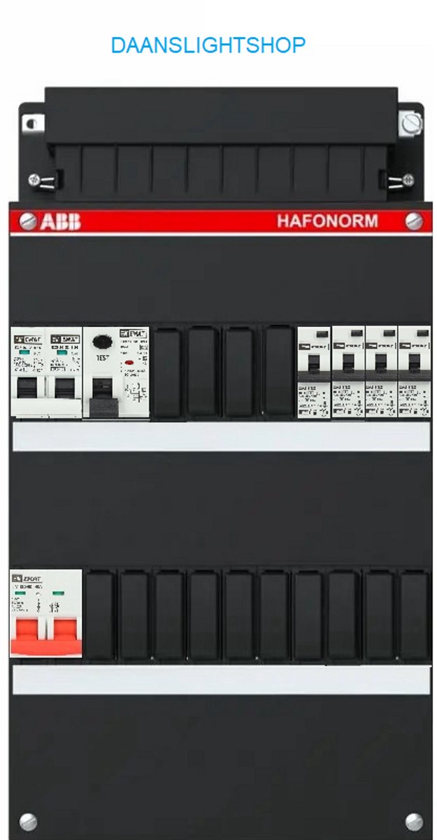 ABB 1 fase groepenkast met kookgroep – 4 groepen en kookgroep 2x230V – aardlekautomaten 30mA – hoofdschakelaar - lichtgroepenkast met kookgroep 4 groepen