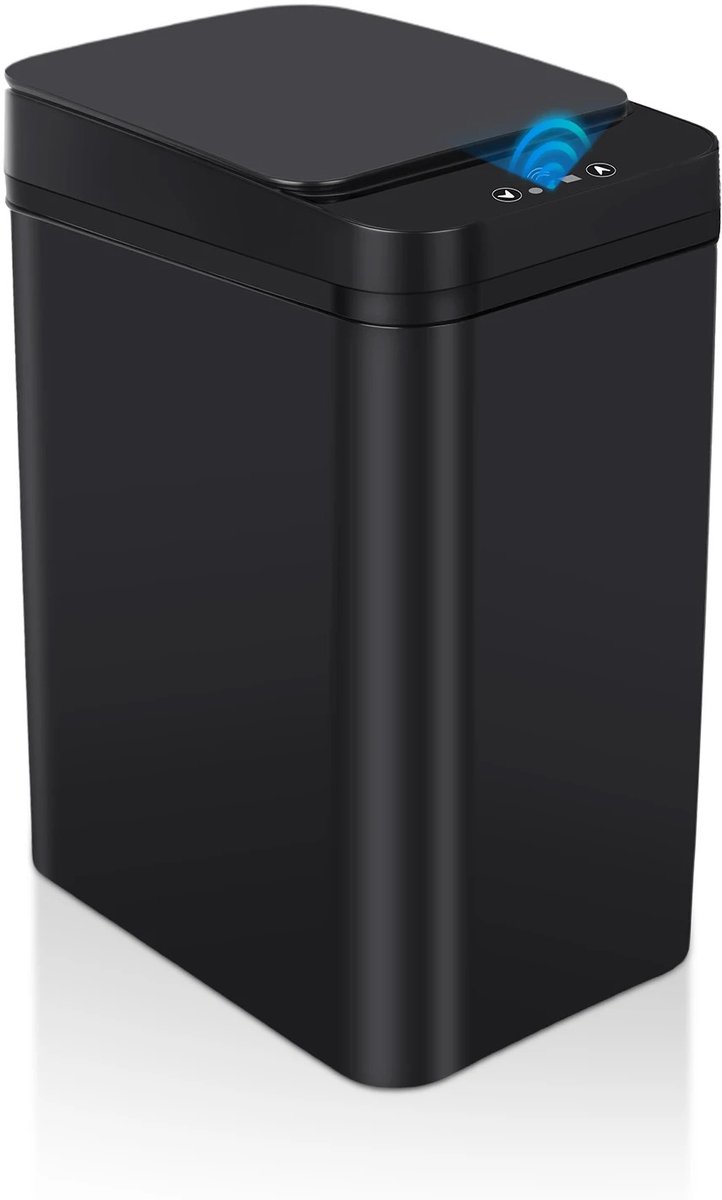 Marqs Prullenbak - Slimme prullenbakken - Badkamer - Keuken - Sensor - 12 Liter - Zwart - Contactloos - Bewegingssensor -