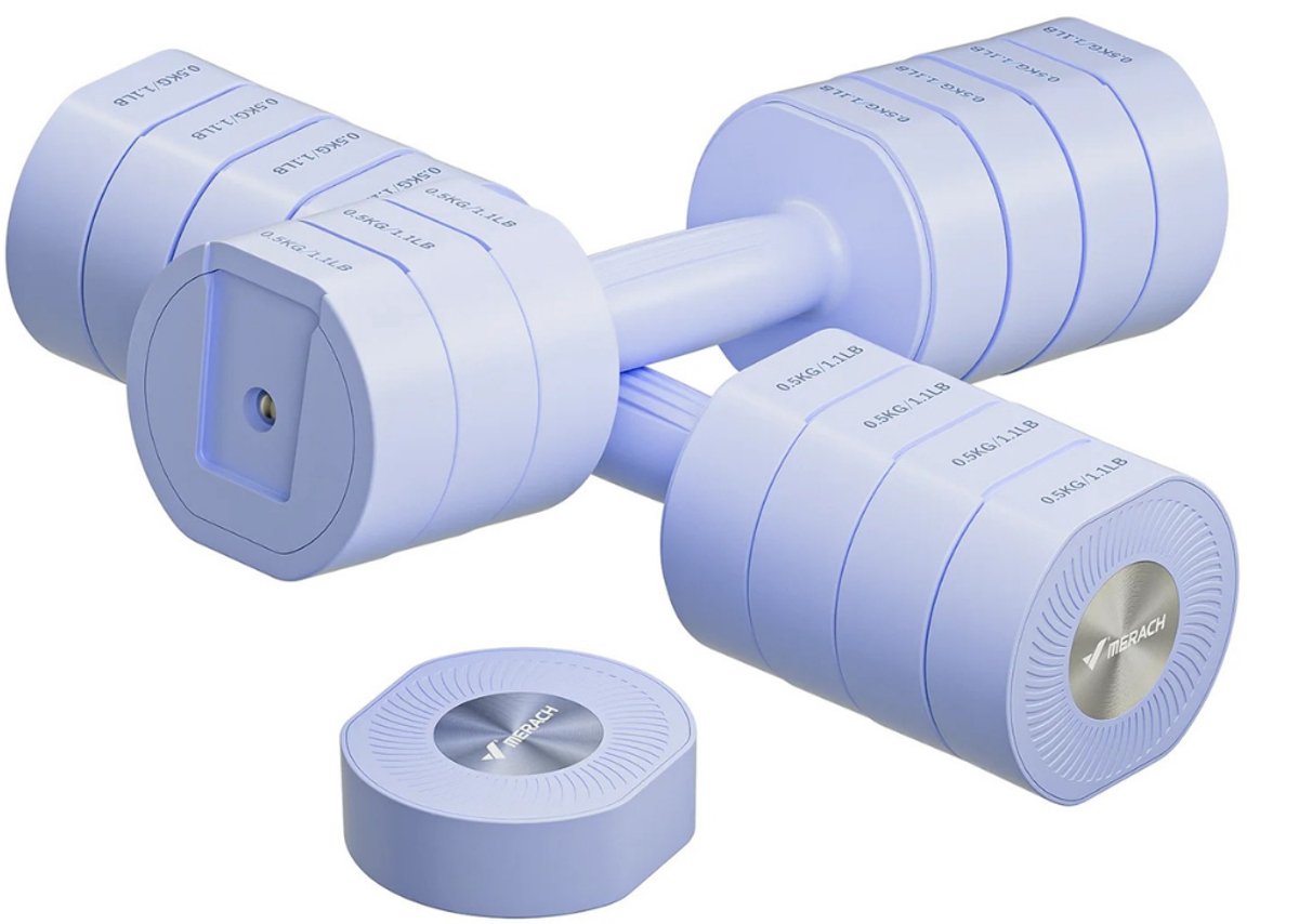 G&G gewichten set - Halters -Halter set - Dumbells set - Verstelbaar - 1 2 3 4 6 8kg - Fitness - Krachttraining - Antislip - Blauw