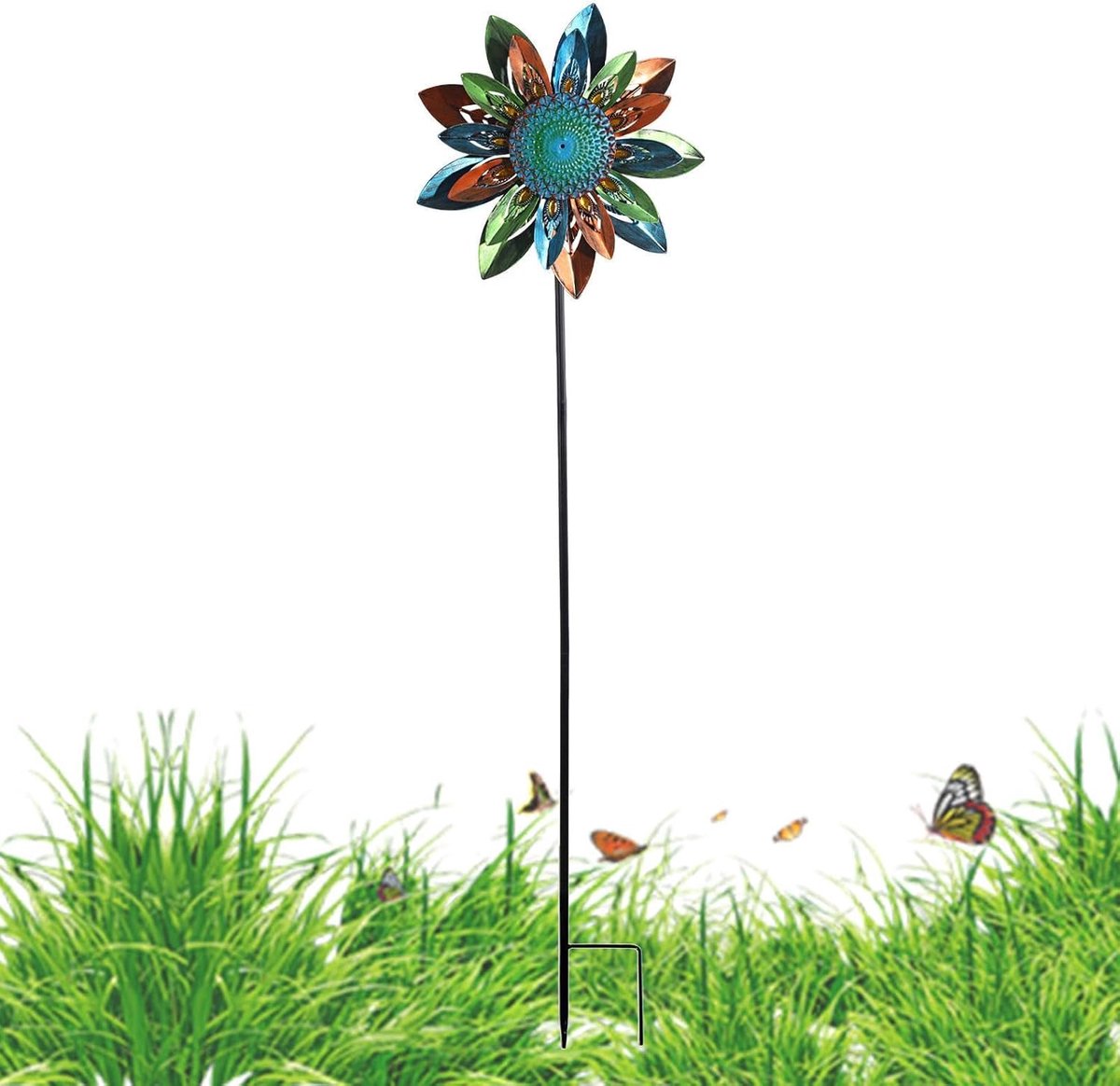 Windmolens voor tuin, decoratieve windwijzer van metaal, decoratie voor buiten, tuin, balkon, terras, voor binnenplaats, terras, , landschap, gazon, balkon, plantenbak