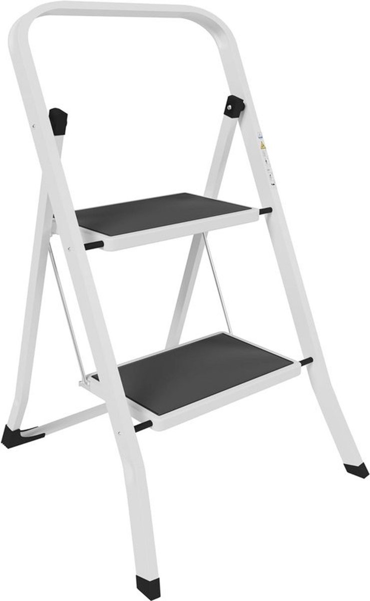 Opvouwbare 2-traps stalen draagbare ladder met antislip