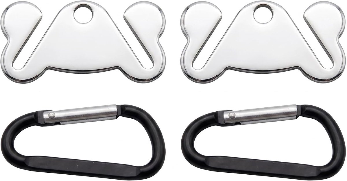 Poepzakjeshouder voor Hondenriem, Handsfree Stalen Clip Uitlaten, 2 Stuks