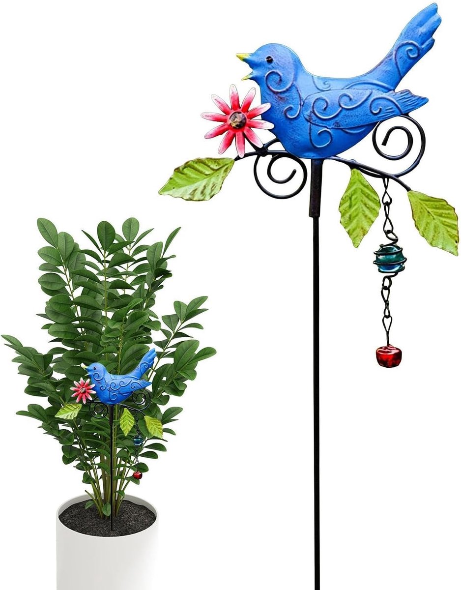 Tuinbord van metaal, decoratieve sculptuur, weerbestendig, decoratie voor binnenplaats, balkon, , terras, gazon, vazen, boerderij, lente