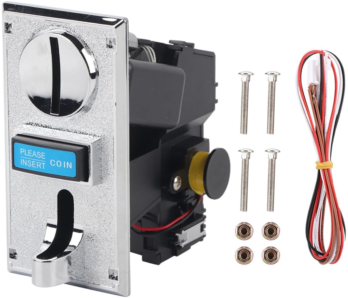 DC12V CPU-muntselector, slimme muntslotontvanger voor automaat-arcadespel, herkent 6 valuta's, 123x64x143mm