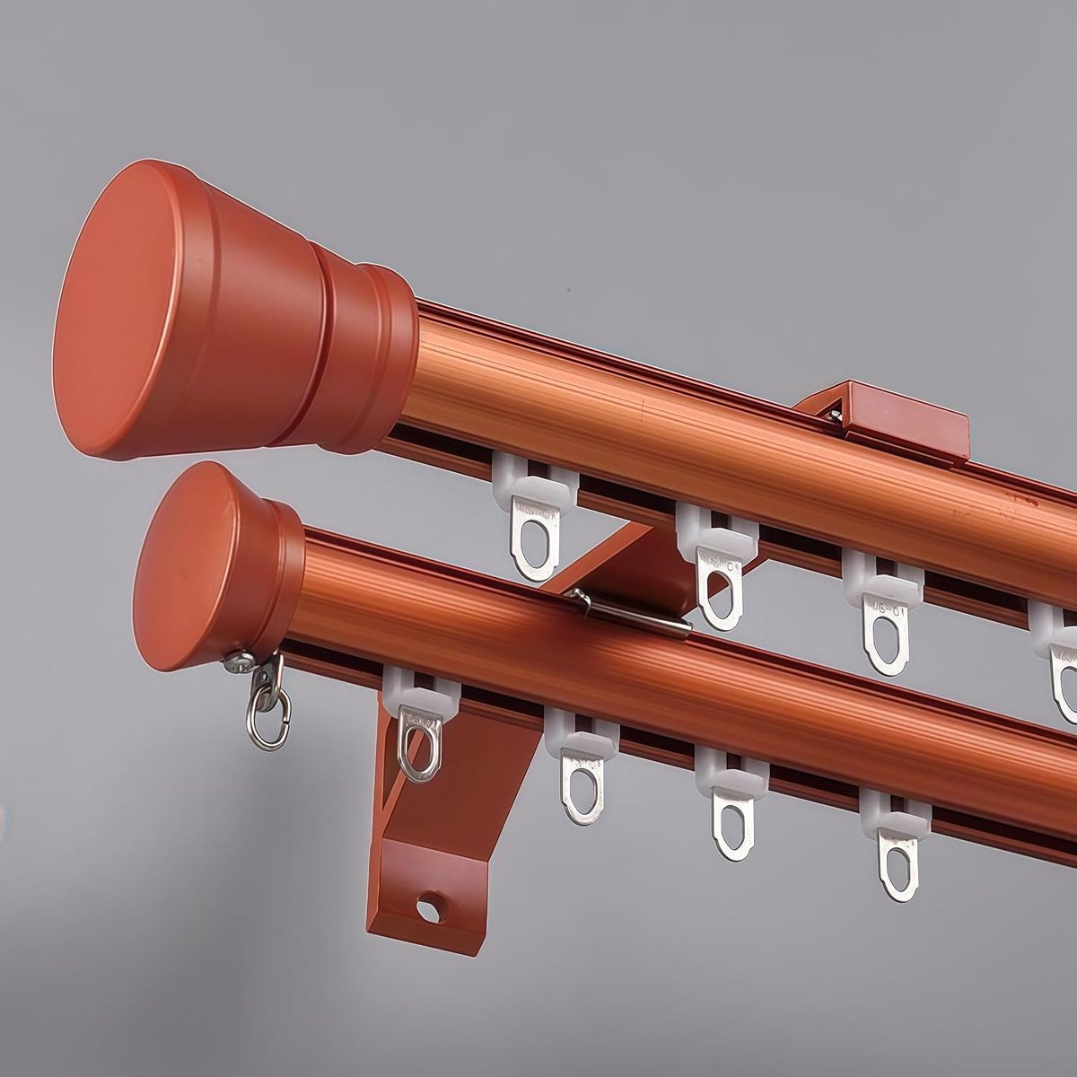 Dubbele rail wandgemonteerde aluminium schuifstang voor kamerverdeler, stille rail voor woonkamer en slaapkamer, 2,8 m (9,2 ft) - soepel glijden, duurzaam ontwerp
