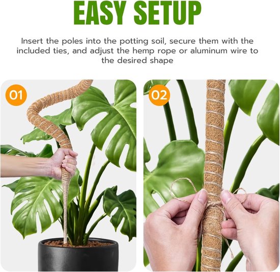 Set van 2 Vouwbare Klimplant Steunen voor Monstera, 70 cm Hoog, Geschikt voor Binnenplanten, Ideaal voor Tuin en Interieur — afbeelding 4