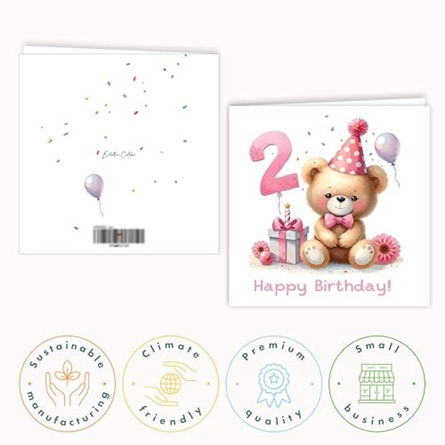 Verjaardagskaart Teddybeer - Vouwkaart met Envelop