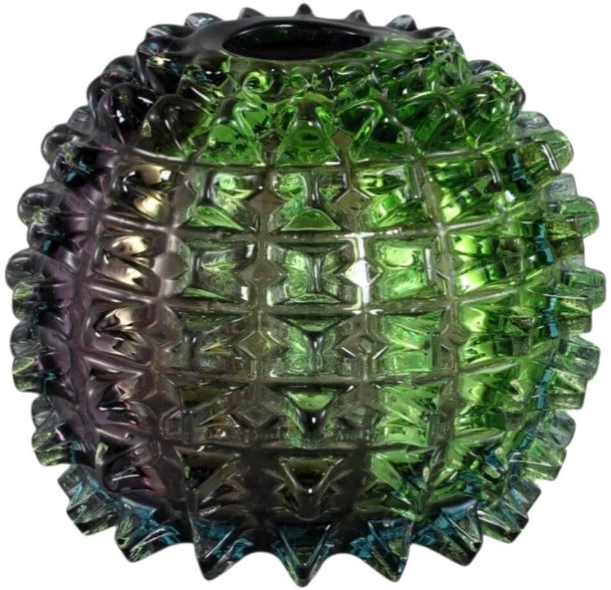 PTMD vaas-Yalexa-rainbow-spike-glas-design-29-cm Groen