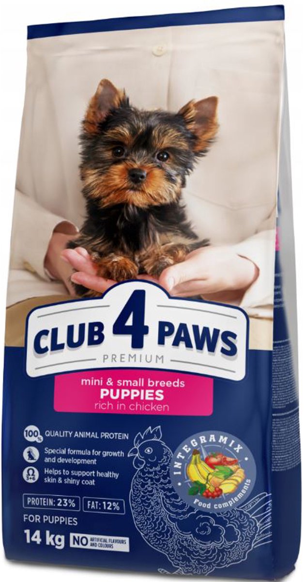 Club 4 Paws premium droogvoer met kip - puppy mini and small breeds 14 kg