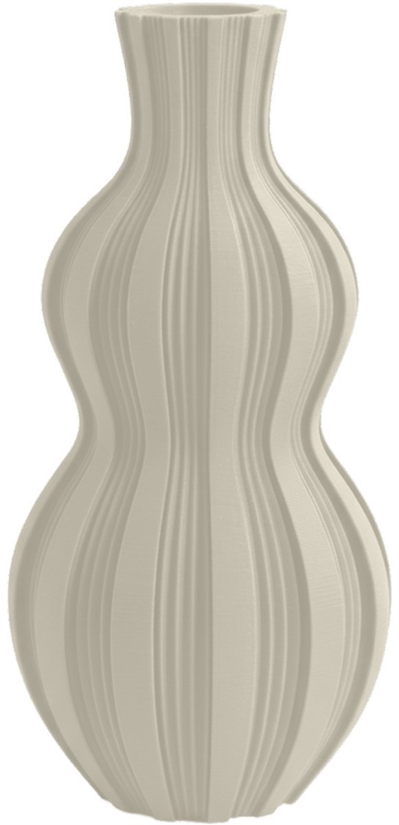 Layvo Jorik Vaas - Crème - 25 cm - droogbloemen vaas - moderne vaas - gerecycled plastic