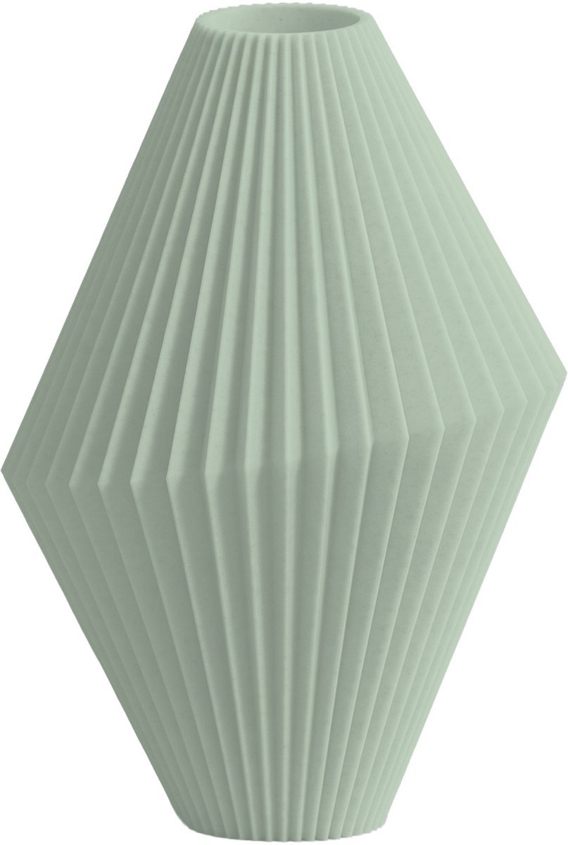 Layvo Milo Vaas - Salie - 25 cm - droogbloemen vaas - geometrische vaas - gerecycled plastic