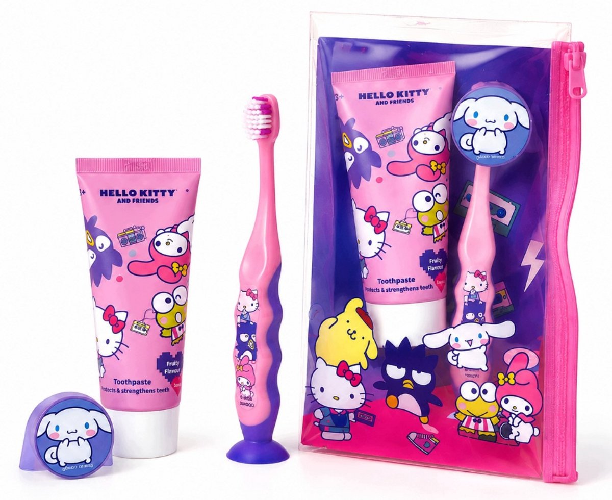 Hello kitty and friends - Tandpasta en Tandenborstel set - reisset