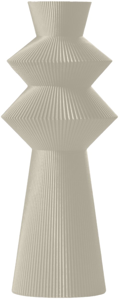 Layvo Neron Vaas - Crème - 25 cm - droogbloemen vaas - moderne vaas - gerecycled plastic