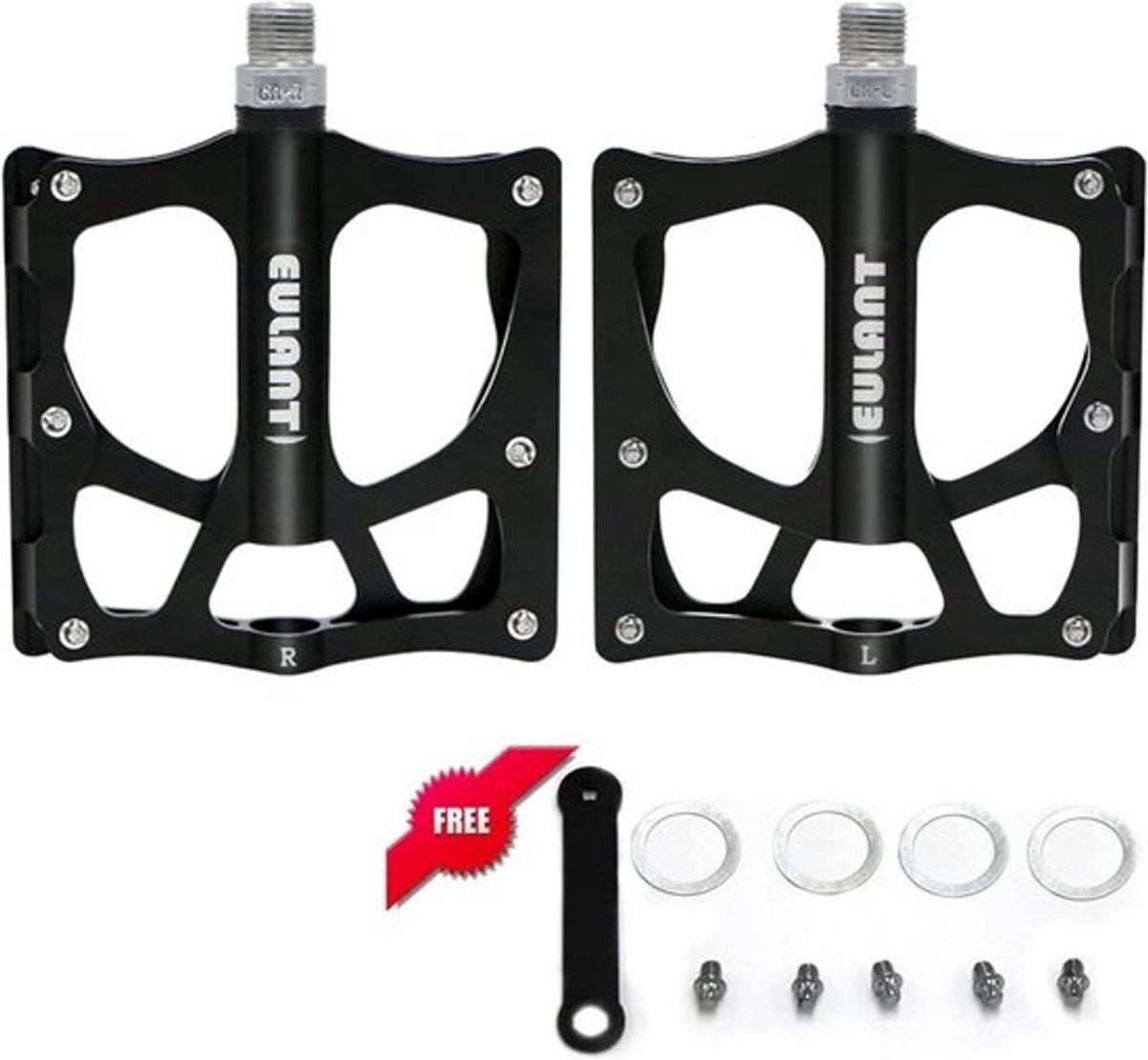 Brede mountainbikepedalen van aluminium met afdichtingslagers en antislipnoppen