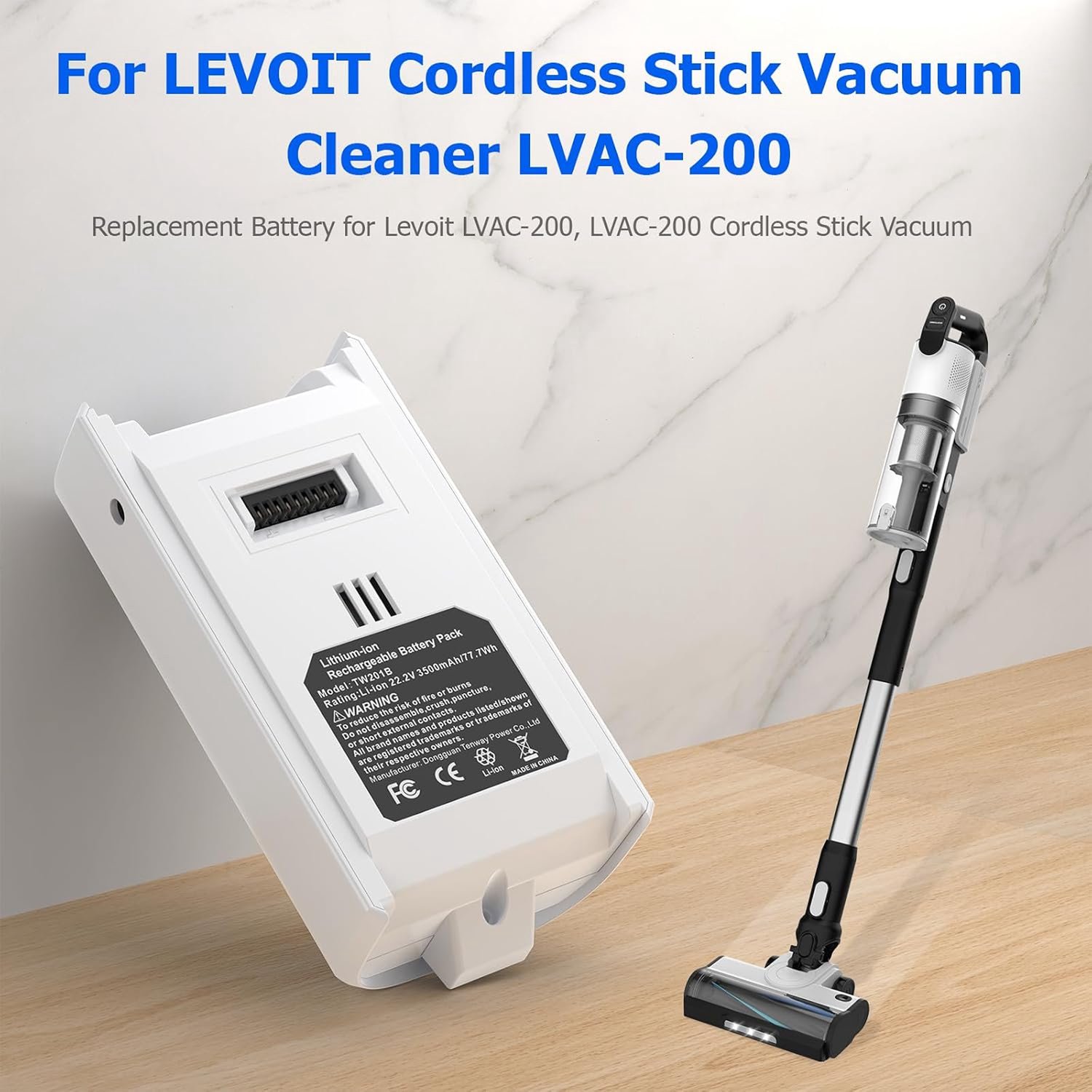 3.5Ah Replacement Battery for Levoit LVAC-200 Vacuum Cleaner, Lithium Replacement Battery LSV-V201B Replacement Battery Compatible with Levoit Battery