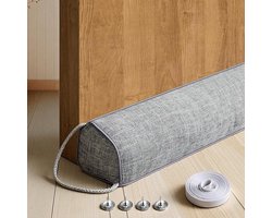 Tochtstopper voor de deur - Deurafdichting - Tochtstrip - Bespaart energie - Verzwaarde vulling - 90 cm - Grijs
