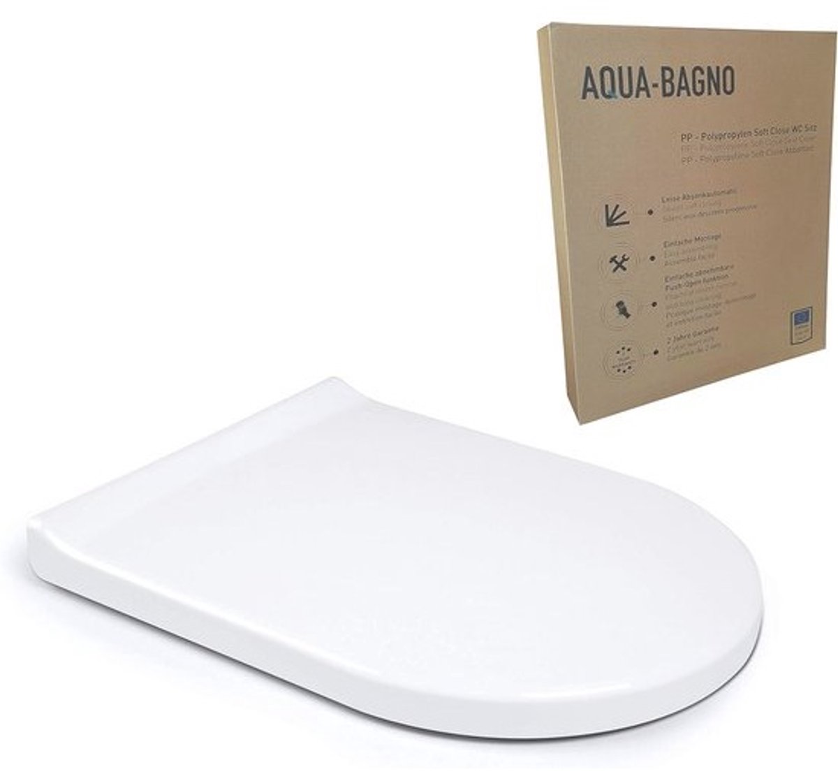 Toiletbril - WC-bril - Badkamer vernieuwen - Softclosemechanisme - D-vorm - Wit