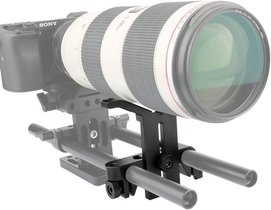 Verstelbare lenssteun voor lange lenzen met 15 mm staafklem - Ideaal voor videoproductie en fotografie — afbeelding 5