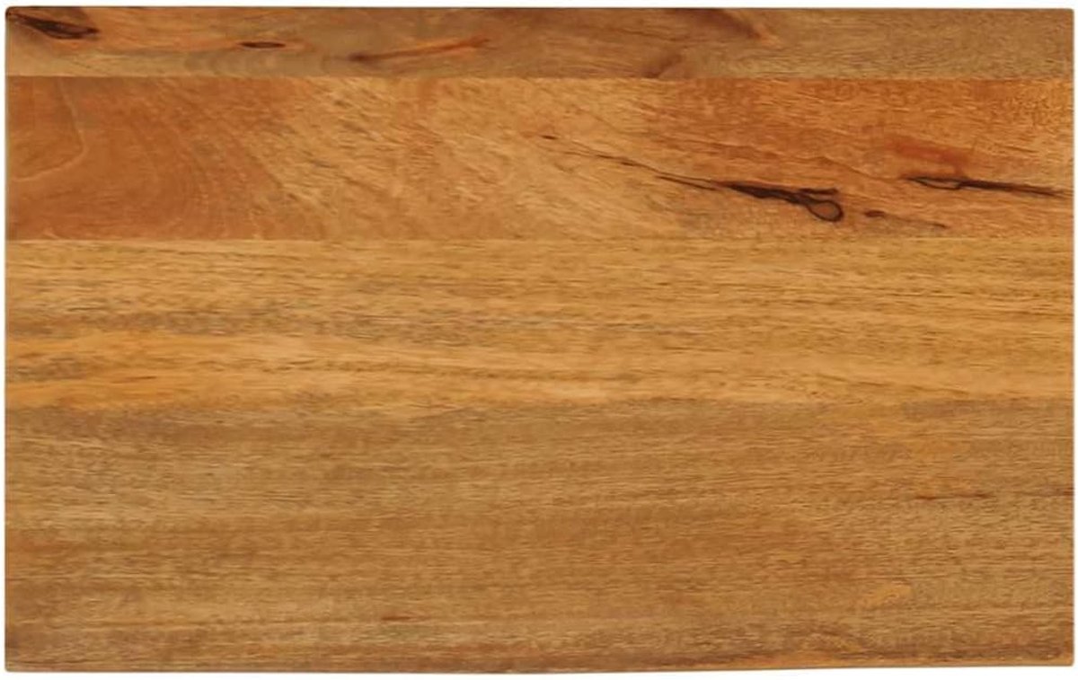 Tafelblad met boomrand, vervangend tafelblad, vervangingsplaat voor tafel, eettafel, houten tafelblad, geschikt voor hotel, café, eetkamer, restaurant, 50 x 40 x 2,5 cm, massief hout, mango
