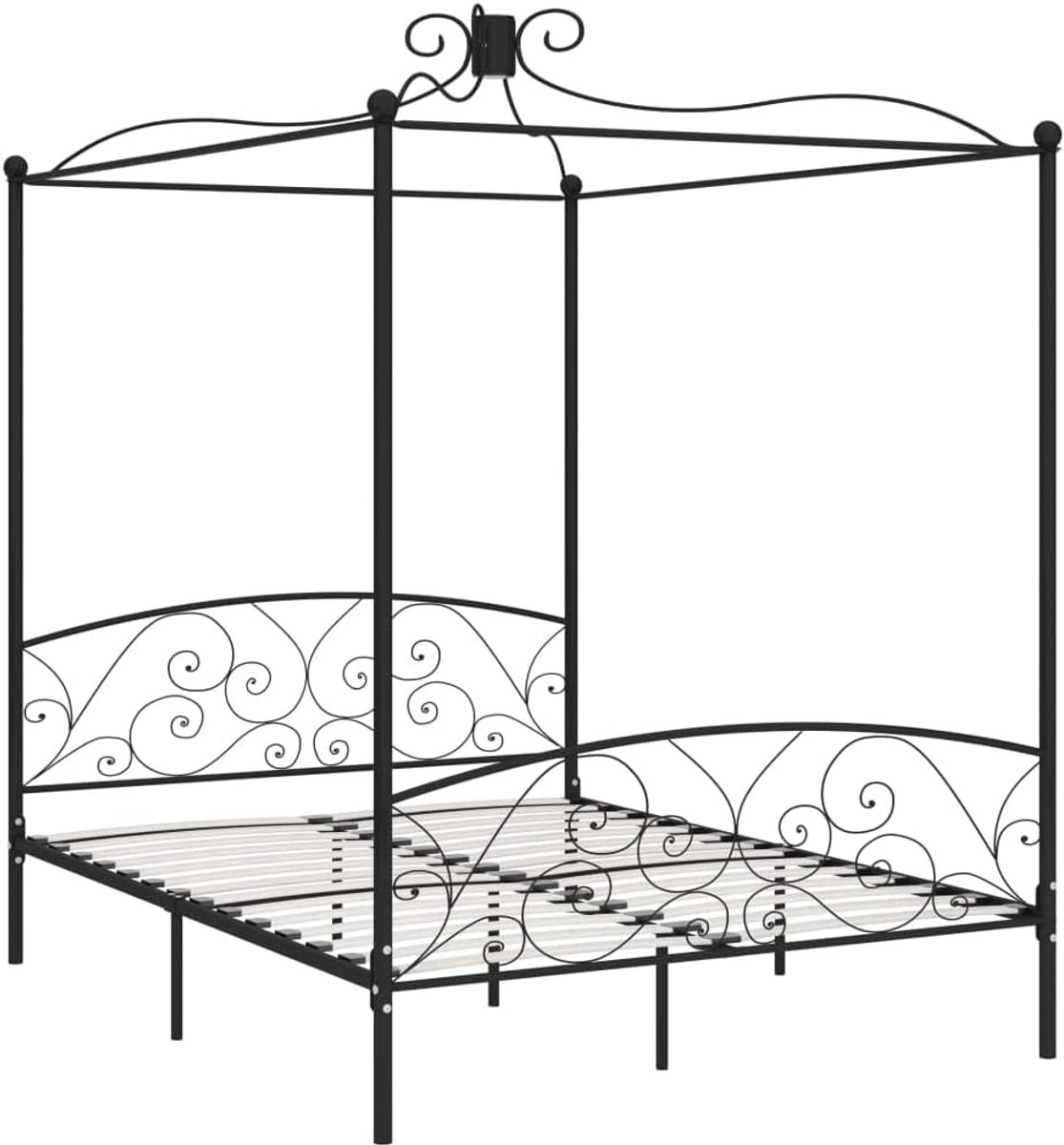 Bedden dagbed hotelbedden slaapkamer-bedden hemelbed frame zwart metaal 180 x 200 cm voor slaapkamers, hotels, woningen